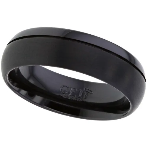 Zirconium Ring with a Satin and Polished Finish Court Profile